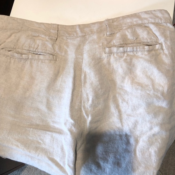 Tailor Vintage Men’s linen reversible shorts with pockets blue stripe/natural 34 - Picture 6 of 7